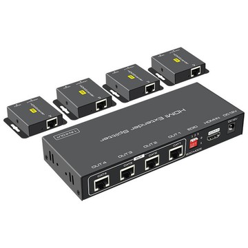 【川澤百貨】hdmi延長器 一分二四口延長器 60米單網路接口網路 RJ45轉hdmi傳輸器 延長器 1080P