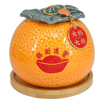 【吉祥開運坊】小資族必備【辦公室招財聖品 大橘大利聚寶盆三款尺寸 附木底座】開光