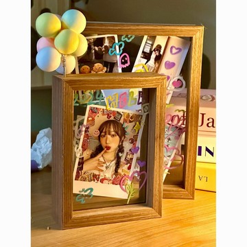 爆款促銷情侶拍立得diy相冊相框週年結婚紀念日禮物畵畵塗鴉木質擺件擺臺0414 4PPS