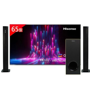 Hisense 65型 4K Google+Apple雙認證 HSR 120Hz 杜比全景聲 AI語音智慧顯示器 含無線重低音劇院聲霸 (65A6K)