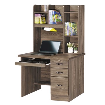 文創集 麥格3.5尺拉合鍵盤三抽高書桌組合(含護眼燈)-104x55x166cm免組