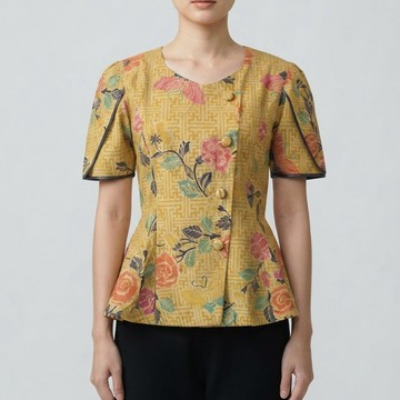 【INBATIC】FIORA - Short-Sleeved Top 短袖上衣- Yellow Ginge
