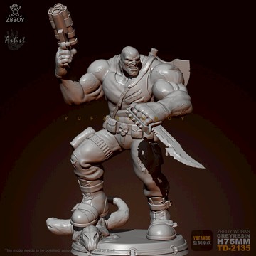 75mM YUFAN監制 武士神俠 樹脂兵人白模 TD-2135