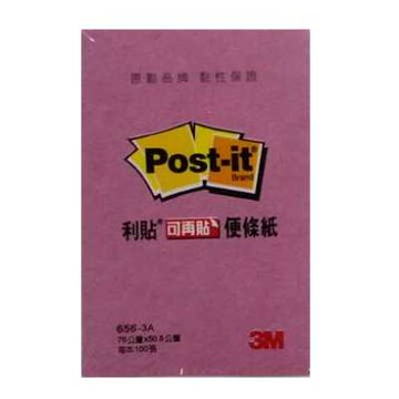 【文具通】3M 利貼可再貼便條紙 656 100張 76x50.8mm 粉紅 F5010235【領券滿額再折千12/31止】