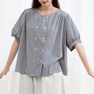 氣質文藝格子襯衫054882