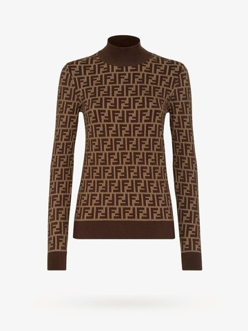 Cotton sweater with ff motif - FENDI - gender_Woman