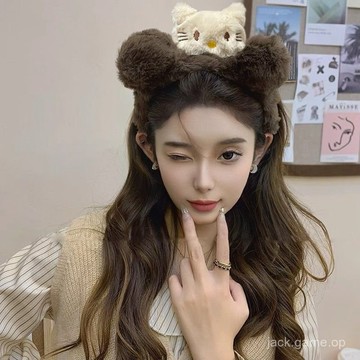 NUONUO可愛毛絨小狗髮箍女卡通洗臉專用敷麵膜頭箍髮飾髮卡新款