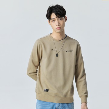 交叉領基本印字潮TEE(褐色)-男