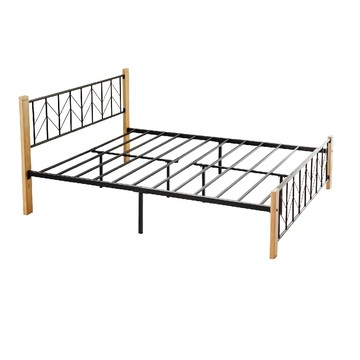 【RICHOME】 亞羅5呎雙人床原木色