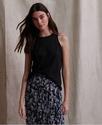 Superdry Women's Women's Lily Crochet Insert Vest Top Black - Size: 12 Size: 8