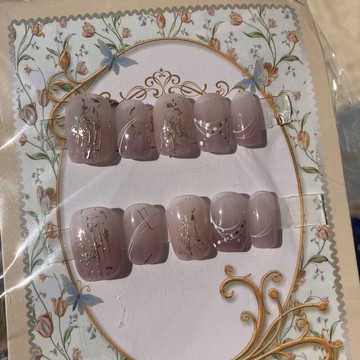 銀花 鏡面粉 手工美甲 手繪穿戴甲 Nail arts/Press on nails