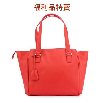 【福利品】Kipling Basic皮革肩背包 托特包(橘紅)