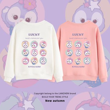星黛露女童衛衣2022新款春季圓領兒童薄款春裝女孩卡通長袖外套潮