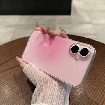 暈染腮紅適用于蘋果16手機殼新款磨砂iPhone16plus透明超薄17硅膠15promax簡約漸變14高級感13情侶12軟套女