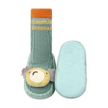 JoyNa - 2雙入-立體娃娃學步鞋襪 捲邊襪筒 底部防滑點膠-綠色考拉+隨機1雙