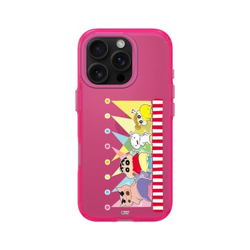 iPhone 16 Pro Clear 粉漾桃 - 蠟筆小新 Crayon Shinchan - 肥嘟嘟左衛門齊跳舞