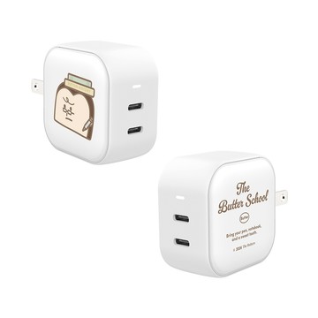 【品牌聯名】The Butters吐司先生K書GaN 45W Type-C雙孔充電頭