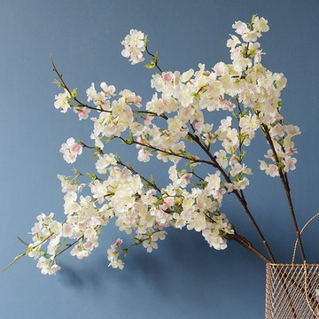 廠家仿真4叉櫻花枝 長枝假花絹布塑料花婚慶裝扮拱門引路仿真花 C252