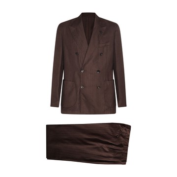 Lardini - Brown Cashmere And Wool Blend Two Pieces Suit