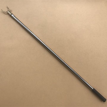 1米單節桿 鍍鋅帶倒鉤衣叉 不銹鋼壓花桿 8mm螺口抄網竿挑衣鉤子