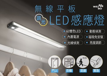 wei bo無線平板自動led感應燈(60雙色led)