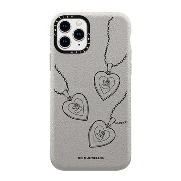The M Jewelers x CASETiFY iPhone 11 Pro Case Stone Grey Leather