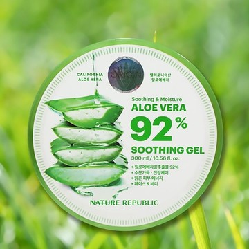 Nature Republic 92%蘆薈補水修護保濕凝膠300ml 蘆薈膠 蘆薈凝凍 蘆薈凍【三哥嚴選】D929360