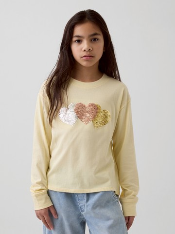 兒童寬版可翻亮片圖案T恤