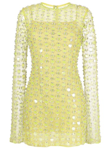 Rachel Gilbert - Lucinda sequin-embellished minidress - women - Nylon - 1 - Green
