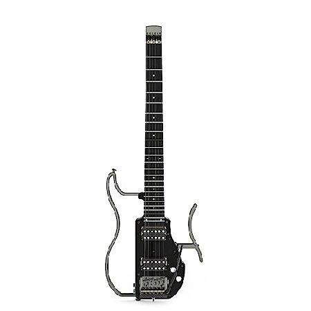 Headless Travel Electric Guitar With Ebony Fingerboard Aluminum Alloy Body Double Humbucker Pickups Beginner Headless Electric Guitar