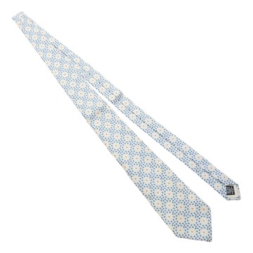 CHANEL 香奈兒 淺灰/粉/黑色 絲綢 圓型花花 領帶 【二手名牌BRAND OFF】