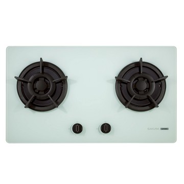 櫻花二口檯面爐 白玻 天然氣 G2522BGWN