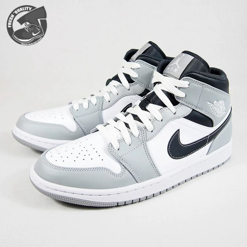 ナイキ エアジョーダン 1 ミッド ライトスモーク グレー メンズ スニーカー NIKE AIR JORDAN 1 MID LIGHT SMOKE  GREY 554724-078 | LINEショッピング