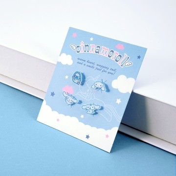 【STORY故事銀飾】Cinnamoroll 系列-大耳狗造型耳環組-星雲款