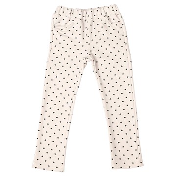 akachan honpo - 10分經典褲-毛圈內裡 一般合身款 愛心-黑色