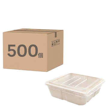萬福 小正方植纖餐盒 450ml  500個裝  1箱