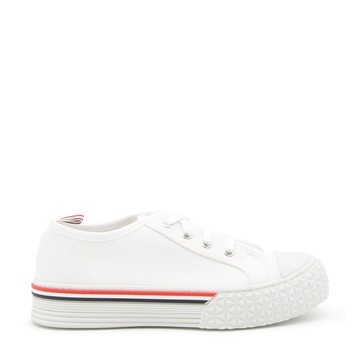 Thom Browne - White Canvas Collegiate Low Top Sneakers