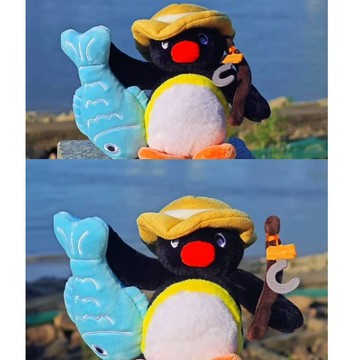 🎣WBP免運🐧新款正版 pingu釣魚大王系列毛絨吊飾玩偶 企鵝家族吊飾 pingu吊飾鑰匙圈 pingu的釣魚日常