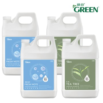 綠的GREEN 水感抗菌沐浴露-加侖桶 3800ml (茶樹/清新海洋)X2