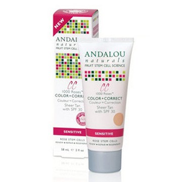 1000 Roses Cc Color + Correct Sheer Tan Spf 30 2 Oz by Andalou Naturals