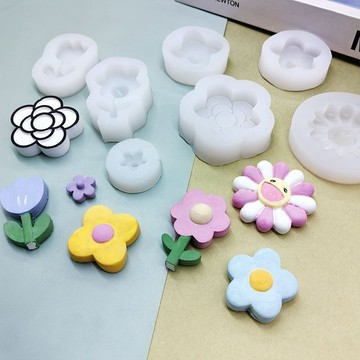 仿真小花  捏捏 硅膠模具 巧克力 慕斯烘焙模具 樹脂 滴膠石膏皁模模具
