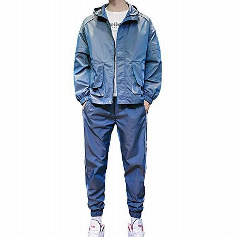 上下セット 長袖 メンズ スポーツ トレーニングウェア 上下 ランニングウェア ジャケット フード付き グラデーション 秋 冬 春 ブルー 通販 Lineポイント最大get Lineショッピング