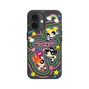 iPhone 16 SolidX 黑 - The Powerpuff Girls 飛天小女警 - 可愛小女警線條款