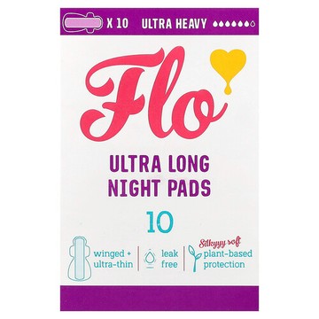 Here We Flo, 特長夜用衛生巾，特強吸收，10 片