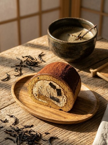 焙茶蕨餅生乳捲