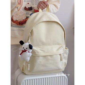 日系ins純色初中生書包女高中學生簡約百搭雙肩包馬卡龍少女背包