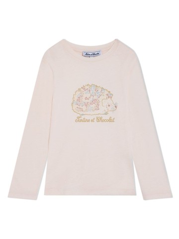 Tartine Et Chocolat - graphic-print cotton T-shirt - kids - Cotton - 2 yrs - Pink