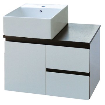 PV25808065A胡桃木面盆置物櫃80CM