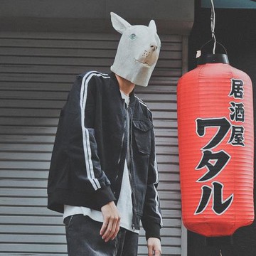 LMTNZD 外套男秋冬兩條杠黑色修身棒球服潮流休閑飛行員夾克