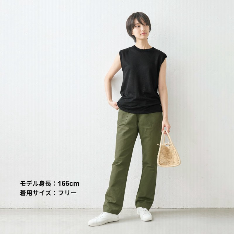 リネンパンツ レディース 40代 50代 綿麻 ベイカーパンツ 日本製